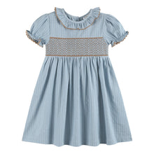 Load image into Gallery viewer, Blue Pinstripe Smocked Dress