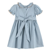 Load image into Gallery viewer, Blue Pinstripe Smocked Dress
