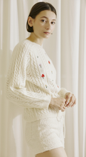 Load image into Gallery viewer, Cable Knit Flower Sweater
