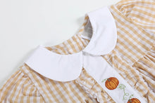 Load image into Gallery viewer, Brown Gingham Pumpkin Dress