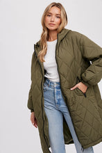 Load image into Gallery viewer, Army Green Quilted Puffer Jacket