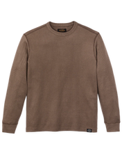 Load image into Gallery viewer, Waffle Knit Thermal Crewneck  - Brown