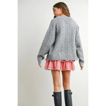 Load image into Gallery viewer, V-Neck Cable Knit Sweater
