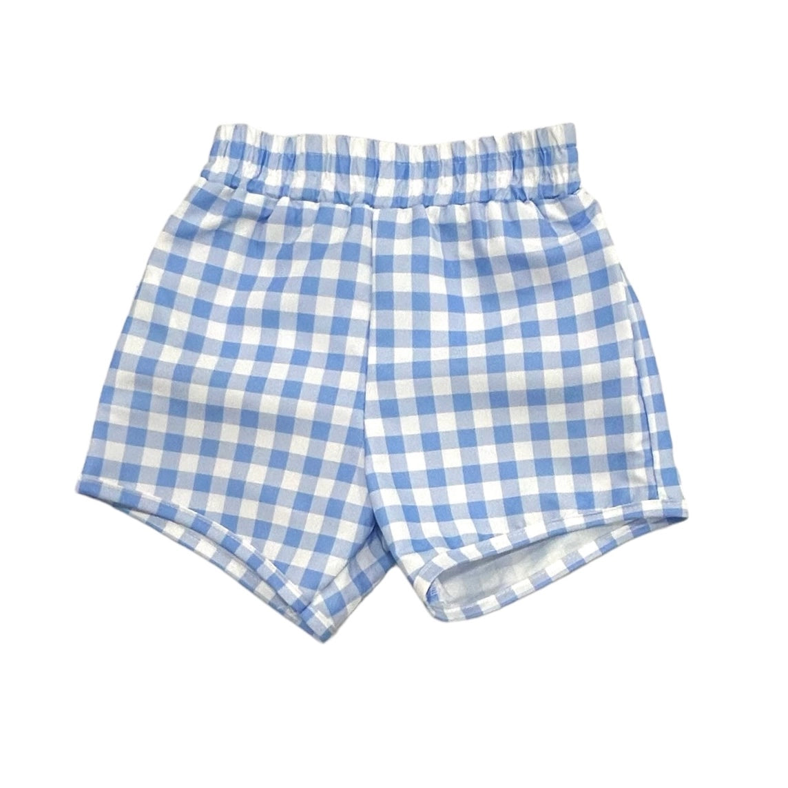 Boys Blue Gingham Swim Shorts