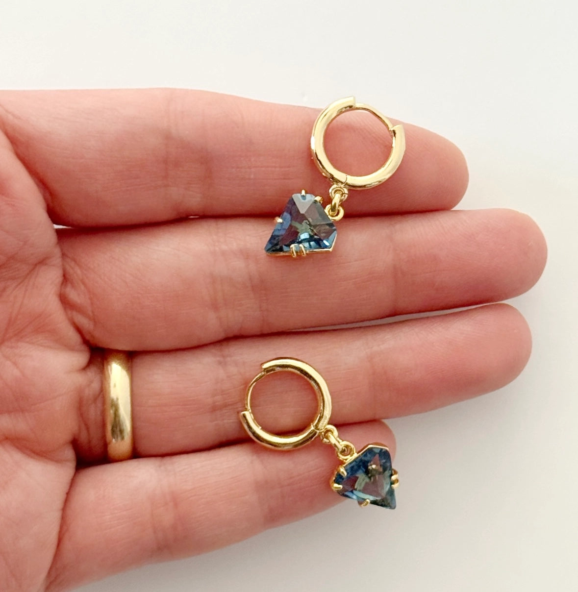 Blue Prism Charm Huggie