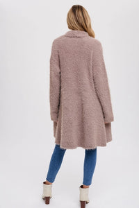 Soft Fuzzy Drape Front Cardigan