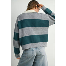 Load image into Gallery viewer, Buttoned Striped Collared Sweater
