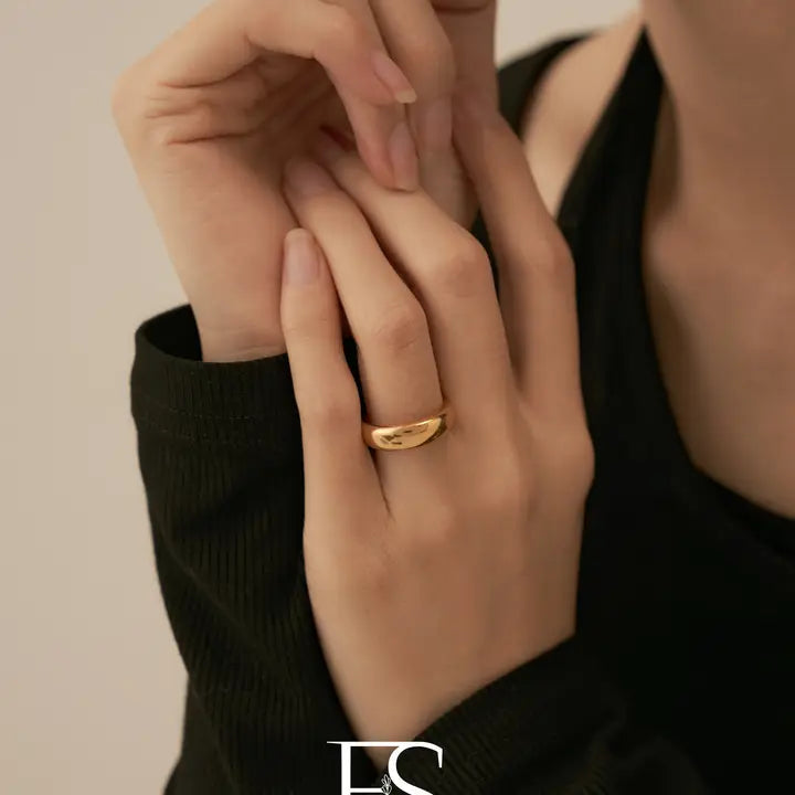 18k Gold Bubble Thin Ring