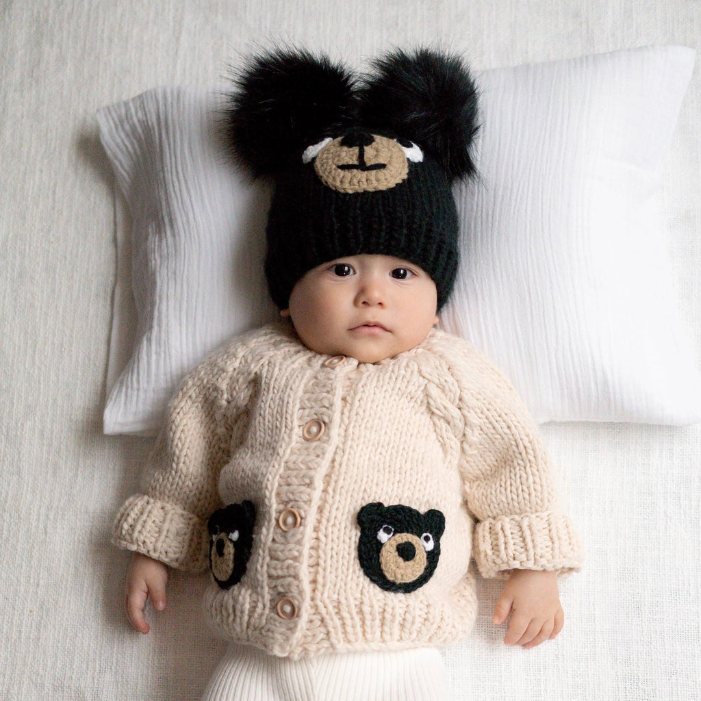 Kids Black Bear Cardigan