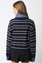 Load image into Gallery viewer, Sofia Striped Denim Combo Top
