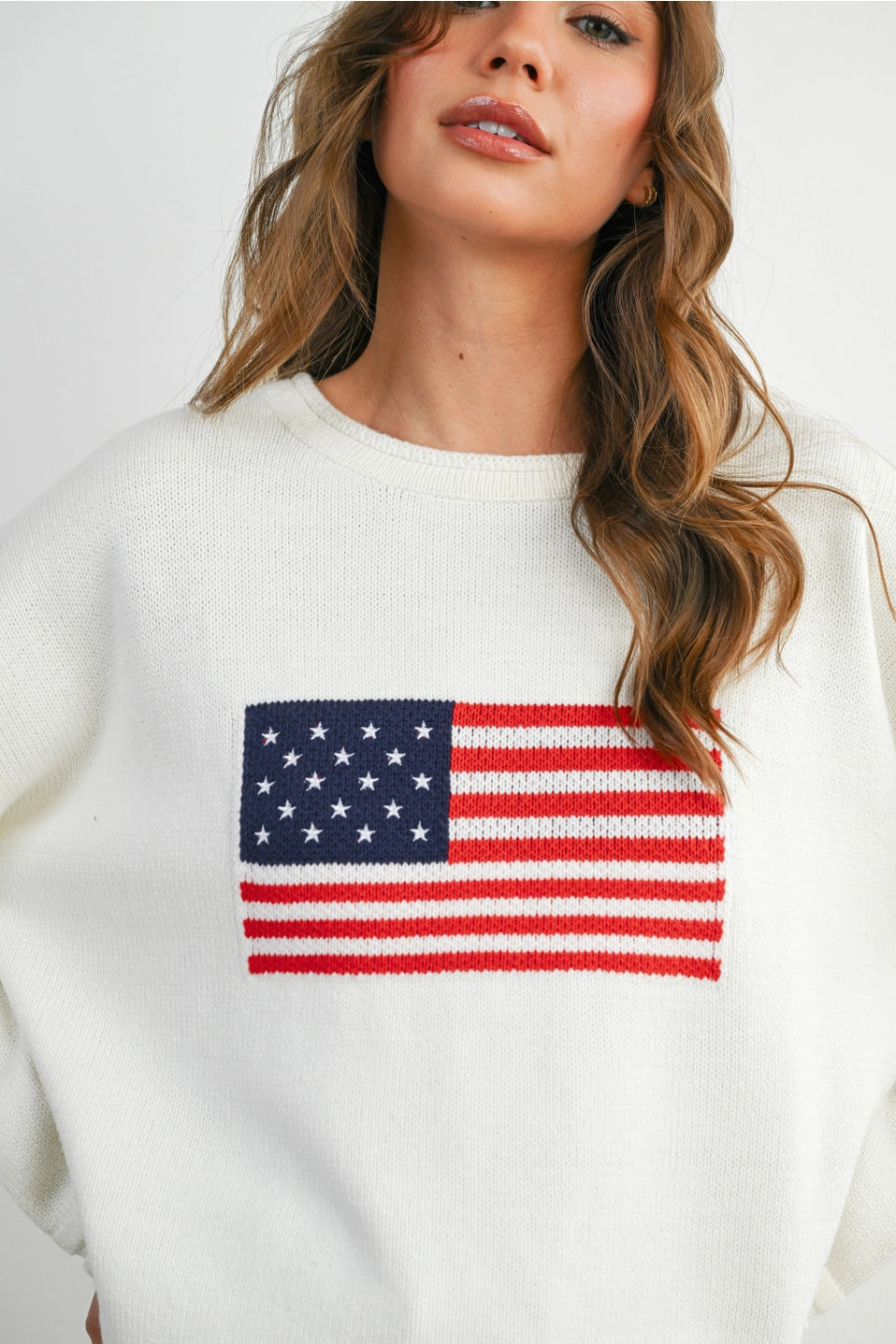 American Flag Roll Neck Sweater