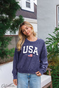 USA Cropped Thermal Pullover
