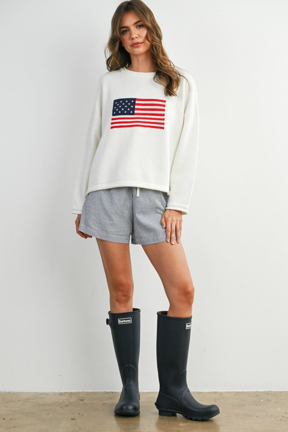 American Flag Roll Neck Sweater