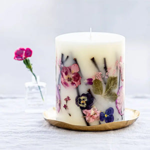 Small Round Botanical Candle