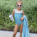 Girls Ruffle Swim Suit - Peaches