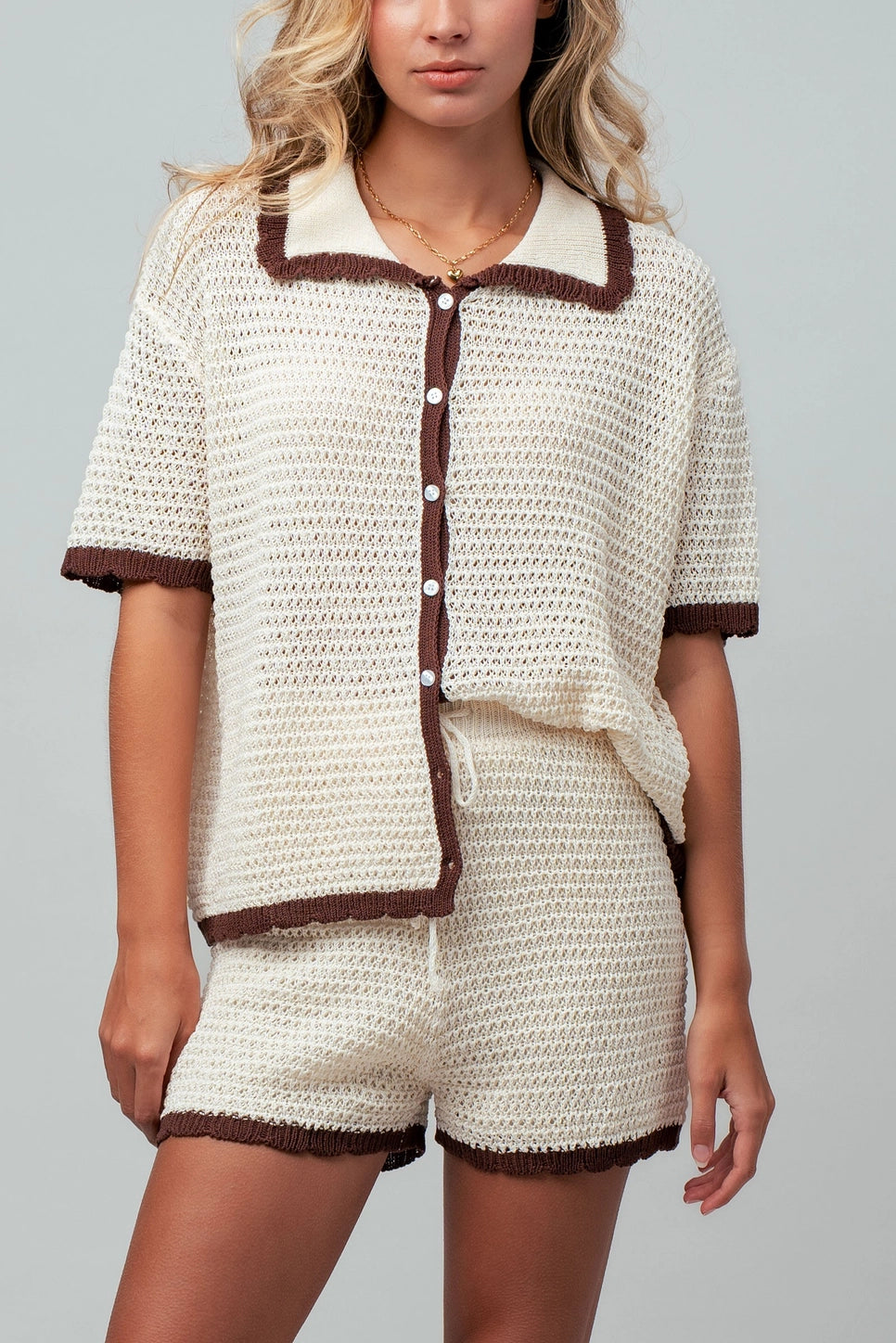 Crochet Knit 2 Two Piece Set