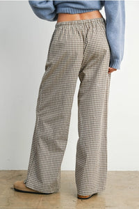 Checkered Tie Front Pants