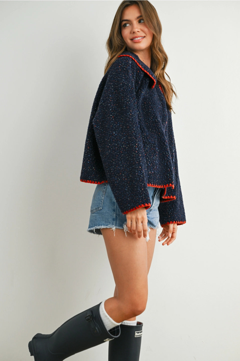 Buttoned Fleece Puffer Jacket