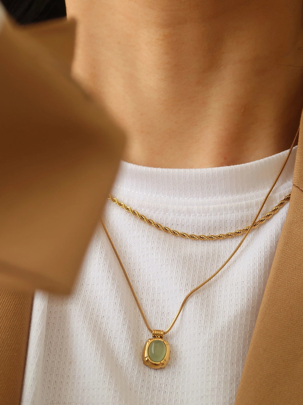 Green Onyx Oval Pendant