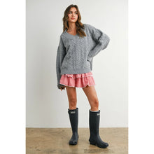 Load image into Gallery viewer, V-Neck Cable Knit Sweater
