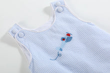 Load image into Gallery viewer, Light Blue Airplane Bubble Romper
