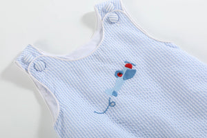 Light Blue Airplane Bubble Romper