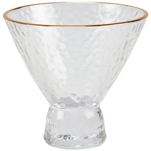 Load image into Gallery viewer, Small Gold Rim Martini Glass
