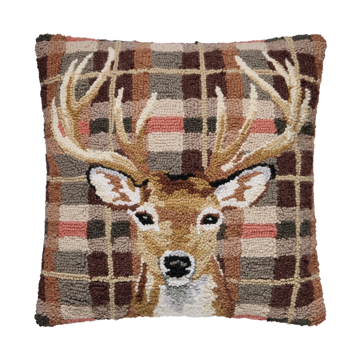 Deer Plaid Hook Pillow