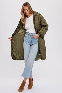 Army Green Quilted Puffer Jacket