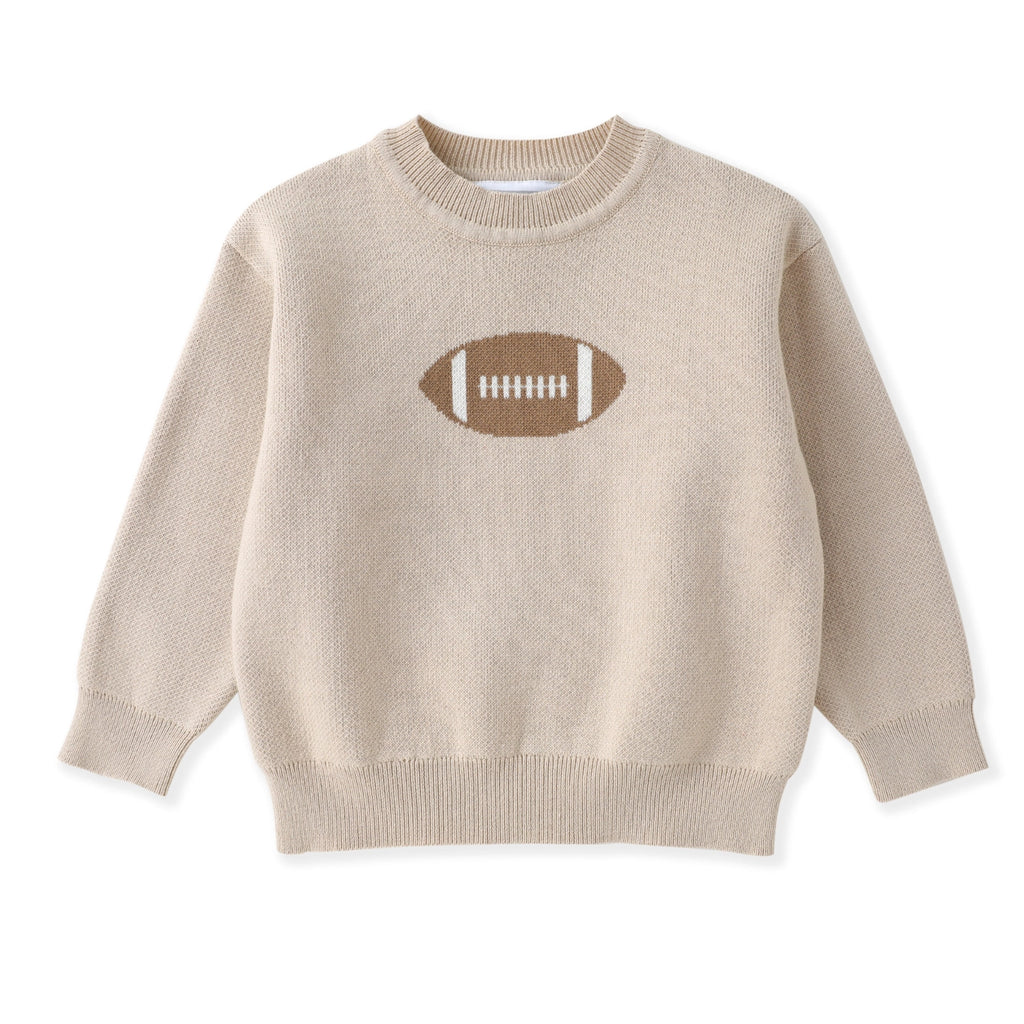 Sand Beige Kids Football Sweater