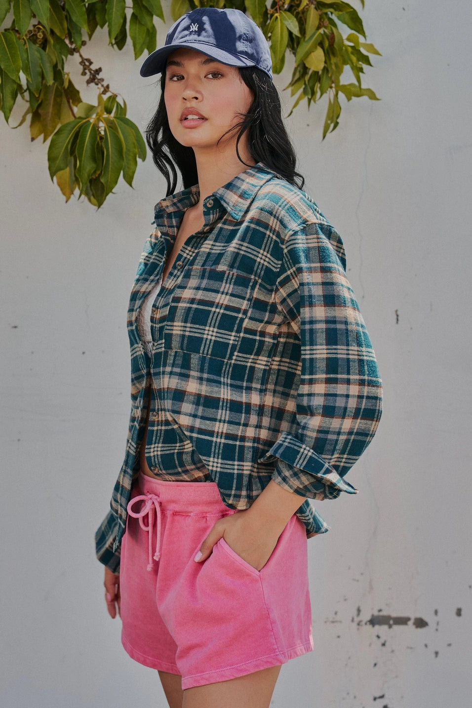 Plaid Flannel Button Up Pocket Shirt