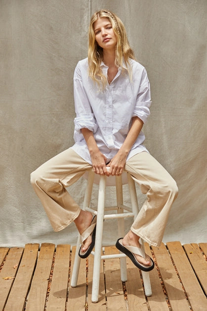 Woven Cotton Button Down Shirt