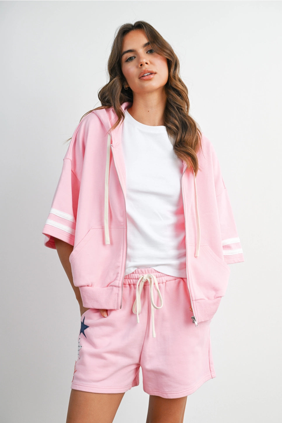 Pink Star Patch Sweatshorts