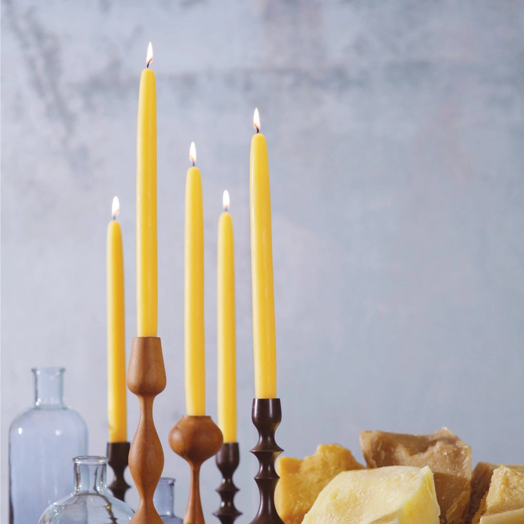 Colored Beeswax Taper Candles