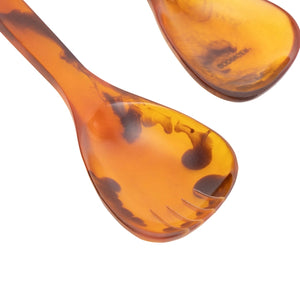 Tortoise Shell Resin Salad Server Set