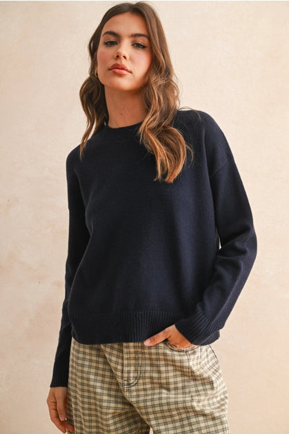 Navy Sweater Top