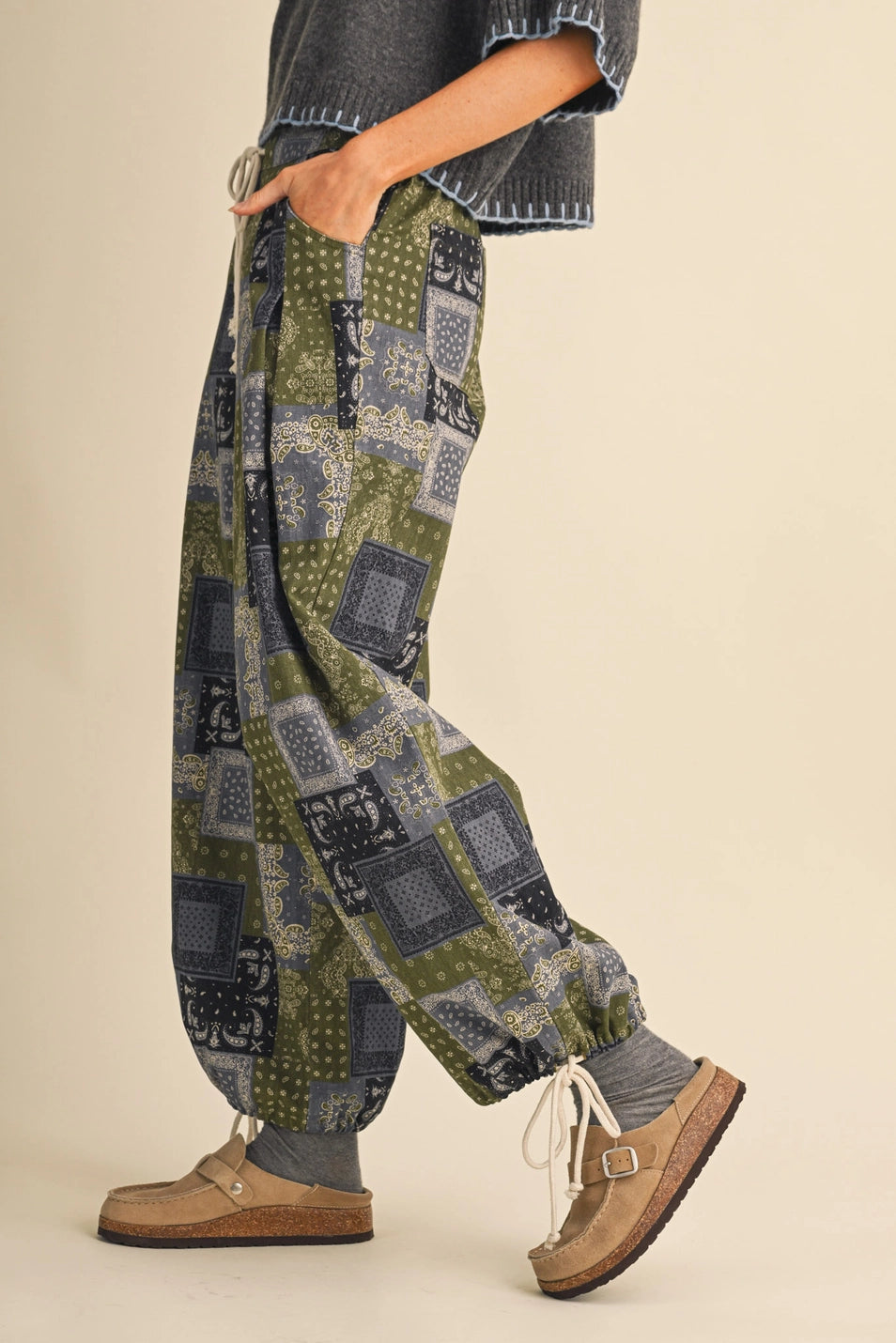 Patchwork Jogger Pants