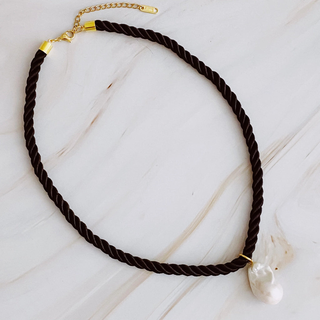 Satin Baroque Pearl Necklace