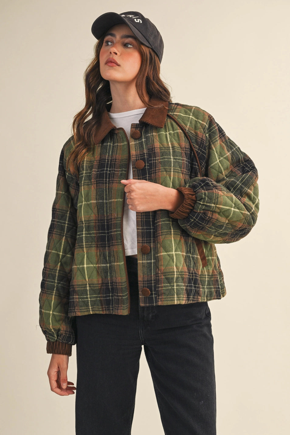 Plaid Quilted Jacket