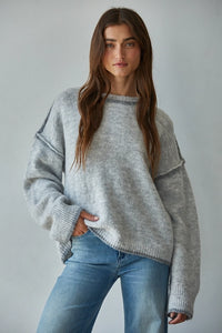 Rolled Edge Crew Neck Sweater