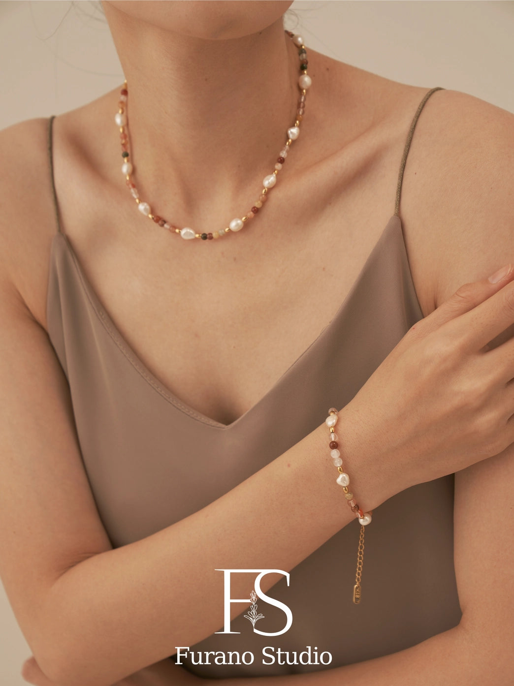 Pearl and Rainbow Beaded Bracelet