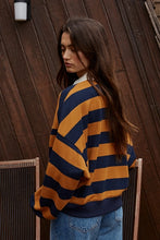 Load image into Gallery viewer, Cotton Striped Half Button Up Top
