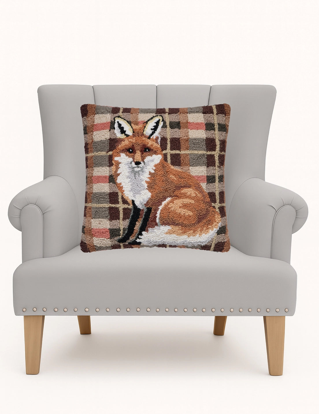 Fox Tartan Hook Pillow