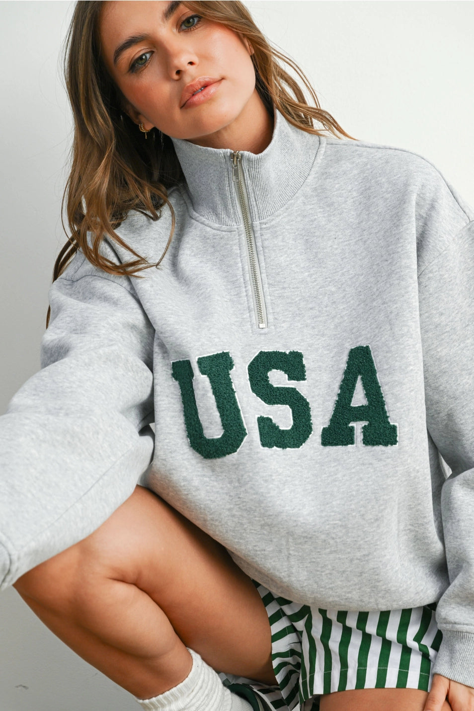 USA Quarter Zip Top