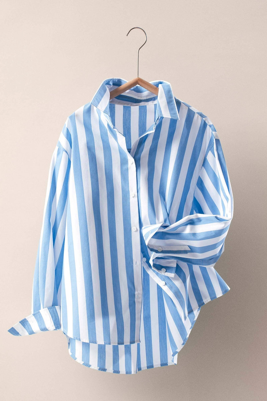 Oversized Striped Button Down Shirt