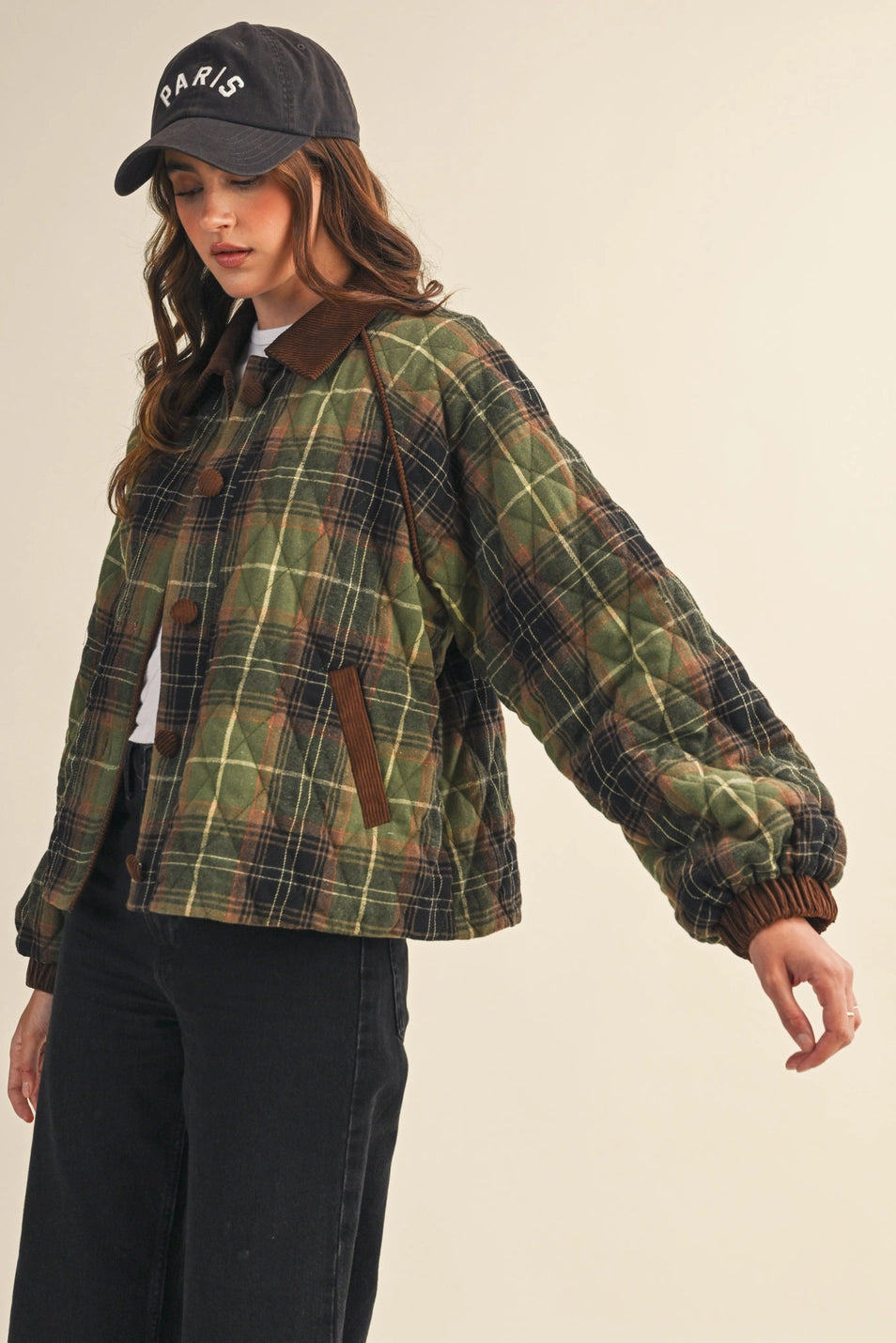 Plaid Quilted Jacket