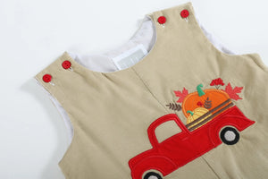 Tan Pumpkin Truck Overalls