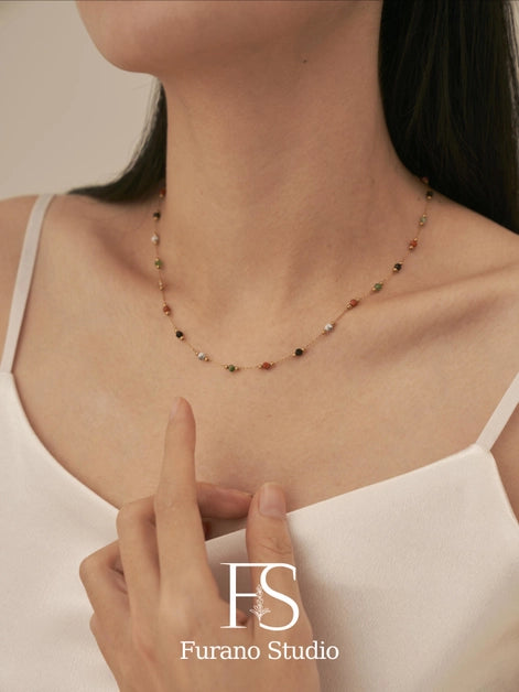 Warm Agate Gemstone Necklace