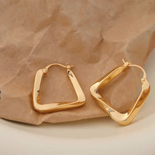 Load image into Gallery viewer, Gold Rectangle Hoop Earrings
