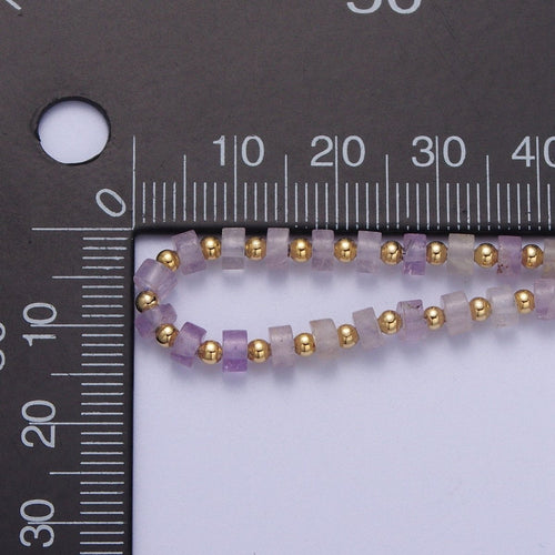 16" Beaded Amethyst Necklace